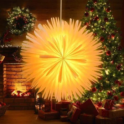 Productafbeelding van 3D Verlichte Papier Ster met LED 45 cm