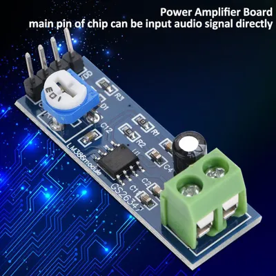 Produktbild von 5er Set LM386 Audioverstärker Modul 200x Verstärkung, 5-12V Betriebsspannung, Lautstärke einstellbar, mit Power-LED und Terminalanschlüssen