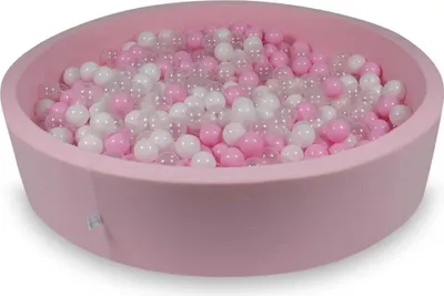 Immagine prodotto di Piscina di palline 130x30cm rosa - Con 600 palline / rosa baby, bianco, trasparente, rosa cipria