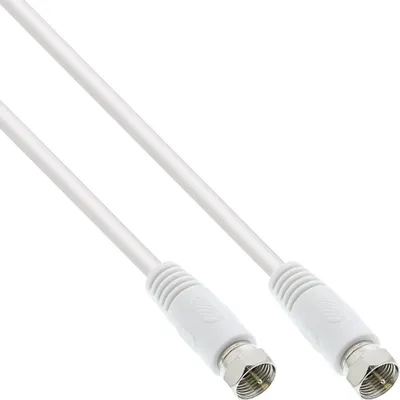 Image de InLine® 69320 Câble de raccordement SAT, 2x blindé, 2x prise F, >75dB, blanc, 20m