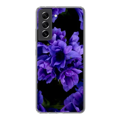 Produktbild von MuchoWow® Handyhülle Schutzhülle Hülle für Samsung Galaxy S21 FE Muster - Blumen - Lila Silikon Softcase Handy Hülle - Mobiltelefonhülle