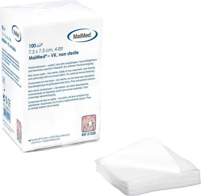 Produktbild von 20x MaiMed-VK-unsteril 5x5cm  4-f., 100 St./Papiertüte | Packung (100 Stück)