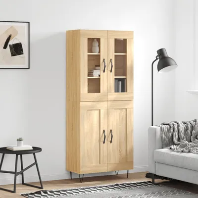 Produktbild von Cloris Highboard Sonoma-Eiche 69,5x34x180 cm Holzwerkstoff Kommoden NEU4882