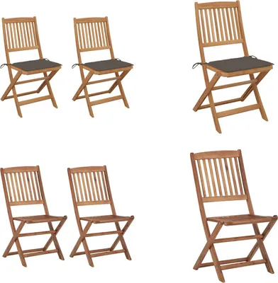 Image de vidaXL Chaise de jardin pliante 2 pcs. avec coussin Bois massif Acacia - Chaise de jardin - Chaise pliante - Chaises pliantes