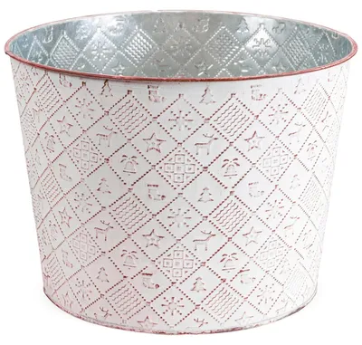 Immagine prodotto di Vaso rotondo per piante, in rosso Ø 25x19 cm, fioriera in metallo