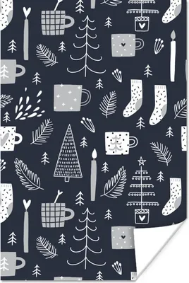 Produktbild von MuchoWow® Poster Muster - Weihnachten - Bäume 40x60 cm - Plakate für die Wand - Poster Babyzimmer