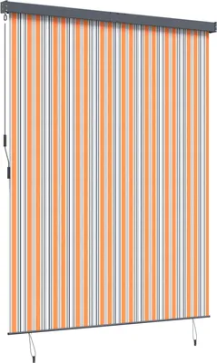 Zdjęcie produktu dla Roleta vidaXL w kolorze żółtym i niebieskim, 200 x 250 cm, tkanina i aluminium