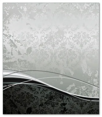 Produktbild von Wallario Herdabdeckplatte aus Glas, Größe 52 x 60 cm 1-teilig, Motiv Grau-schwarze Schnörkelei mit Wellen