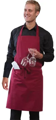 Obrázok produktu pre Dennys - zástera s náprsenkou, nastaviteľný popruh LT6147 (jednotná veľkosť) (červené víno)
