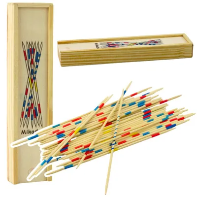Obrázek produktu pro Rodinná hra na obratnost Mikado-Mikado ze dřeva, 41 dílů.