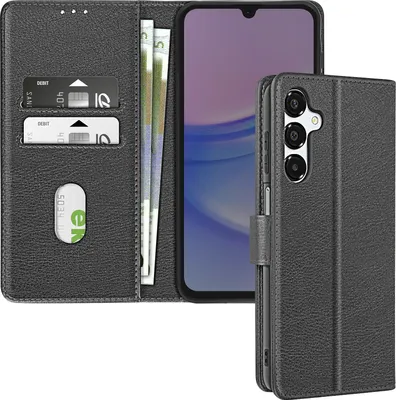 Immagine prodotto di Avizar, custodia in ecopelle con funzione di supporto per Samsung Galaxy A16, nero