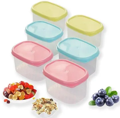 Immagine prodotto di Contenitori in plastica per frittura, confezione da 6, 160 ml, senza BPA, con coperchi in plastica, adatti al frigorifero e al congelatore