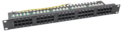 Image de Panneau de brassage Ecolan Cat 3 ISDN 19" 1U 50 ports RJ45 8/4 noir RAL9005