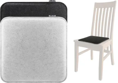 Produktbild von Unyqoos® 2er-Set gepolsterte Sitzkissen aus Filz – eckige, komfortable Sitzauflagen für innen und außen, ideal für Esszimmer, Garten, Terrasse, Balkon