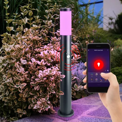 Produktbild von RGB LED Stehleuchte, Edelstahl, Bewegungsmelder, App-Steuerung