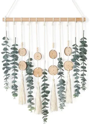 Immagine prodotto di Decorazione in legno verde con piante di eucalipto