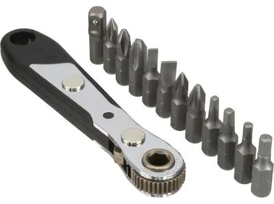 Produktbild von InLine Mini-Ratschen-Set, mit 12-teiligem Bitsatz, 110 mm, 149 g, 60 mm, 135 mm, 20 mm, 154 g