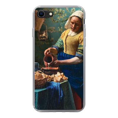 Produktbild von MuchoWow® Handyhülle Schutzhülle Hülle für iPhone 8 Milchmädchen - Mandelblüte - Alte Meister Silikon Softcase Handy Hülle - Schutzhaube