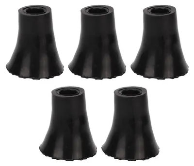 Produktbild von 5 Stück 19 mm Krückenspitzen, rutschfest, weich, verdickt, aus Gummi, Ersatzspitzen für Gehstöcke, schwarz