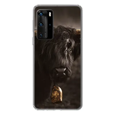 Produktbild von MuchoWow® Handyhülle Schutzhülle Hülle für Huawei P40 Pro Schottischer Highlander - Fell - Schwarz Silikon Softcase Handy Hülle - Schutz