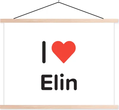 Produktbild von MuchoWow® Textilposter Ich liebe - Elin - Mädchen 150x113 cm mit holzfarbenen Rahmen - Poster