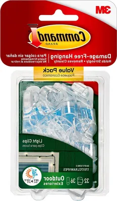 Productafbeelding van Ophangclips - Bevestigingsclips - Buiten ophangen - Schadevrij - 32 stuks - Transparant