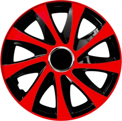Produktbild von NRM | Radkappen Radzierblenden Drift Rot / Schwarz 14" 4tlg, Radabdeckung, Zierblenden, Zierkappen, Radblenden, Felgen