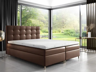 Produktbild von Boxspringbett Schlafzimmerbett ARVID 180x200cm Kunstleder Braun