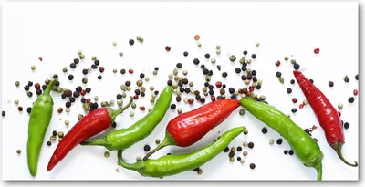 Produktbild von Tulup Glas-Bild -140x70- Wandkunst Dekorative Wand für Küche & Wohnzimmer - Essen & Getränke - Chilischoten - Mehrfarbig