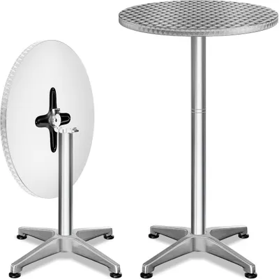 Image de Ensemble de 2 tables de bistrot, réglables et pliables, Ø60 cm