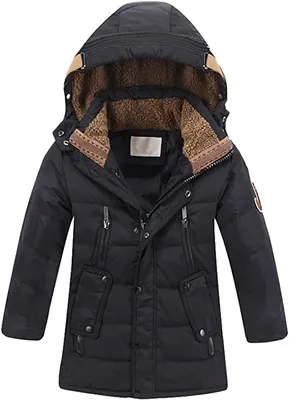 Produktbild von Jungen Winterjacke mit Kapuze Jacken Blouson Kinder Kapuzenparka Warm Blouson Wintermantel 140cm