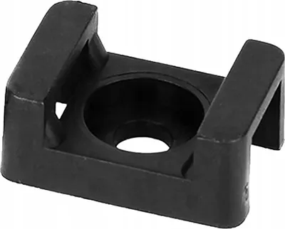 Obrázek produktu pro Držák kabelových stahovacích pásků, sedlový, šroubovací, 22x16 mm, montážní otvor 6,8 mm, černý, 100 kusů