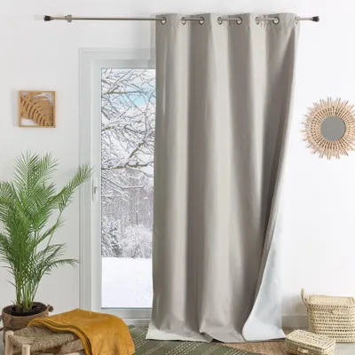 Fleece-Vorhang, Verdunkelung, Sand, 140 x 260 cm