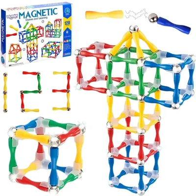 Zdjęcie produktu dla WOOPIE Klocki Magnetyczne Konstrukcyjne 3D 128 el. XXL