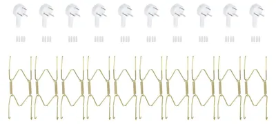 Image de Lot de 10 crochets muraux avec fixation invisible, idéal pour la décoration