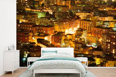 Produktbild von MuchoWow® Fototapete für Wohnzimmer oder Schlafzimmer Wandtapete Vinyl Motivtapete Architektur - Licht - Nacht - Italien - 390x260 cm - Papiertapete