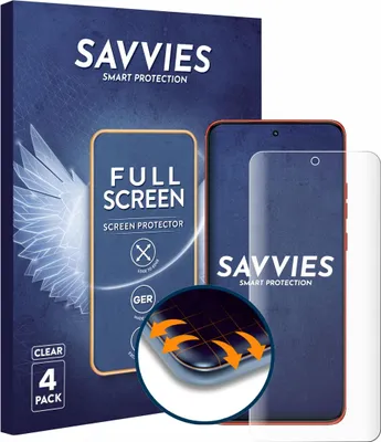 Produktbild von 4x Savvies Fullscreen Schutzfolie für Motorola Edge 60 Neo Displayschutz Folie Fullcover Klar Transparent