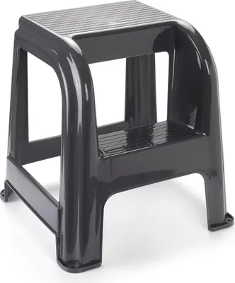 Produktbild von Plasticforte Tritthocker - 2 Stufen - dunkelgrau - Kunststoff - 44 x 42 x 45 cm