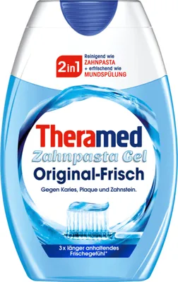 Produktbild von Theramed 2in1 Zahnpasta Gel und Mundspülung Original Frisch 75ml