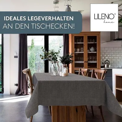 Produktbild von Famanu Tischdecke 140 x 180 cm - anthrazit - wasserdicht - Fleckschutz