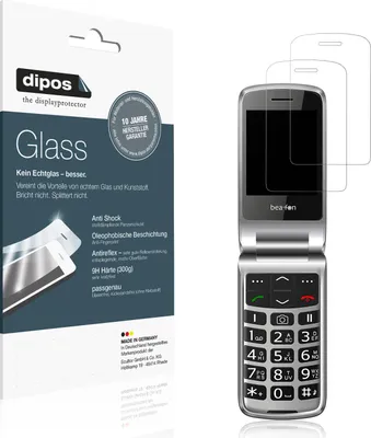 Produktbild von 2x Schutzfolie für Beafon SL605 matt - Anti-Shock 9H Folie dipos Glass Kunststoffglas