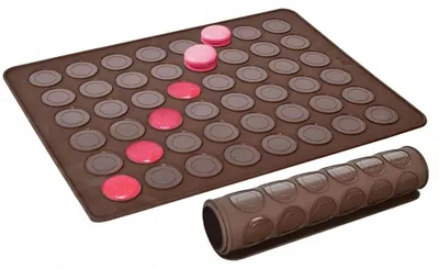 Produktbild von Orion Silikon-Muffinform für 48 Macarons, Braun
