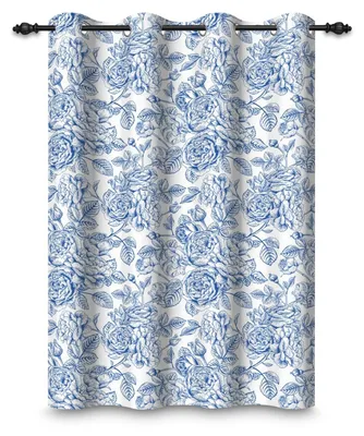 Verdunkelungsvorhang 107x160 cm, Blumenmuster, Ösen, 1 Paneel