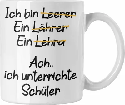 Produktbild von Trendation - Lehrer Tasse Geschenk Kaffeetasse mit Spruch Lehrer Geschenkidee Lustig Sprüche (Weiß)