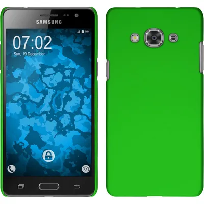 Produktbild von PhoneNatic Case kompatibel mit Samsung Galaxy J3 Pro - Hülle grün gummiert Hard-case Cover