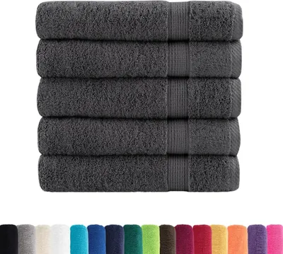 Produktbild von vidaXL Premium Badetücher SOLUND 50 Stk. Anthrazit 100x150 cm 600 g/m²