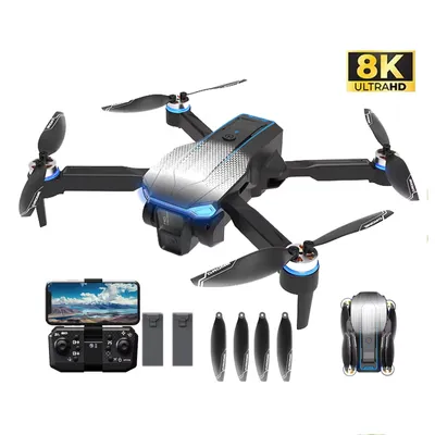 Produktbild von Faltbar GPS Drohne mit 8K Kamera HD,RC Quadcopter, Follow-Me, Bürstenlos Motor, Point of Interest Höhenhaltung Faltdrohne für Anfänger, mit 2 Akkus