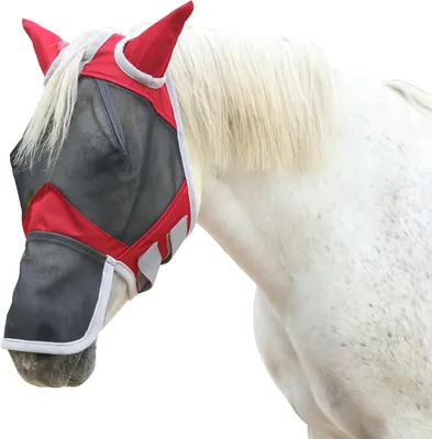 Imagen del producto de Manta para caballo con protección para la nariz y las orejas, transpirable, con protección UV del 80%, de malla, ideal para el verano