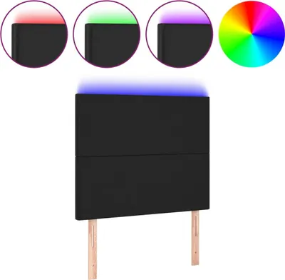 Produktbild von vidaXL LED Kopfteil Schwarz 90x5x118/128 cm Kunstleder