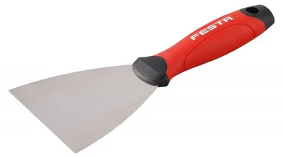 Zdjęcie produktu dla FESTA Szpatułka ze stali nierdzewnej z uchwytem gumowym 100mm 31513.01